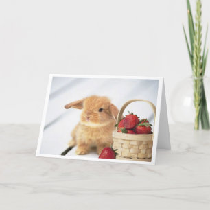 Cartão Bunnies and Strawberries