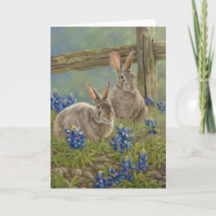 Cartão Bunnies & Bluebonnets