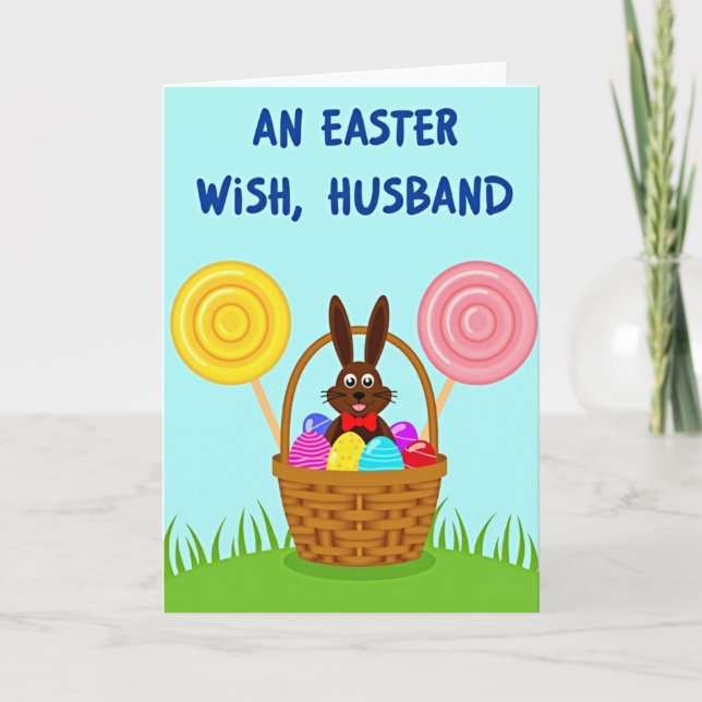 Cartão Bunny And Eggs Holiday Card (Frente)