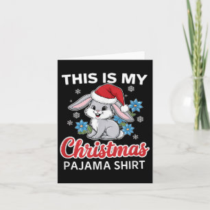 Cartão Bunny Christmas Pajama Papai noel Rabbit Lover