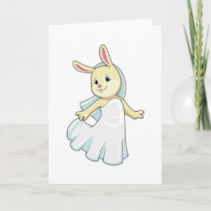 Cartão Bunny como Noiva com Veil