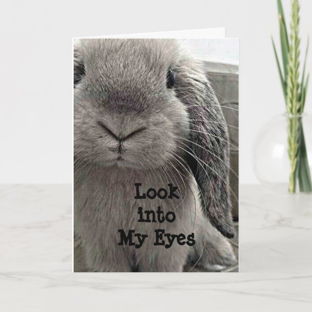 CARTÃO BUNNY DOCE ESPERANDO PARA DIZER ANIVERSÁRIO FELIZ (Frente)