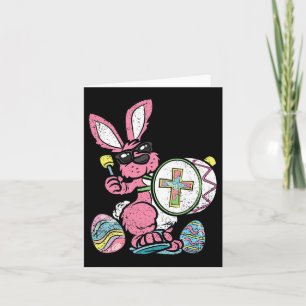 Cartão Bunny Drummer - Páscoa sobre Ovos Caçando Primaver