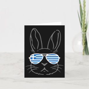 Cartão Bunny Ears Sungles Funny Páscoa 2025 Sinalizador d