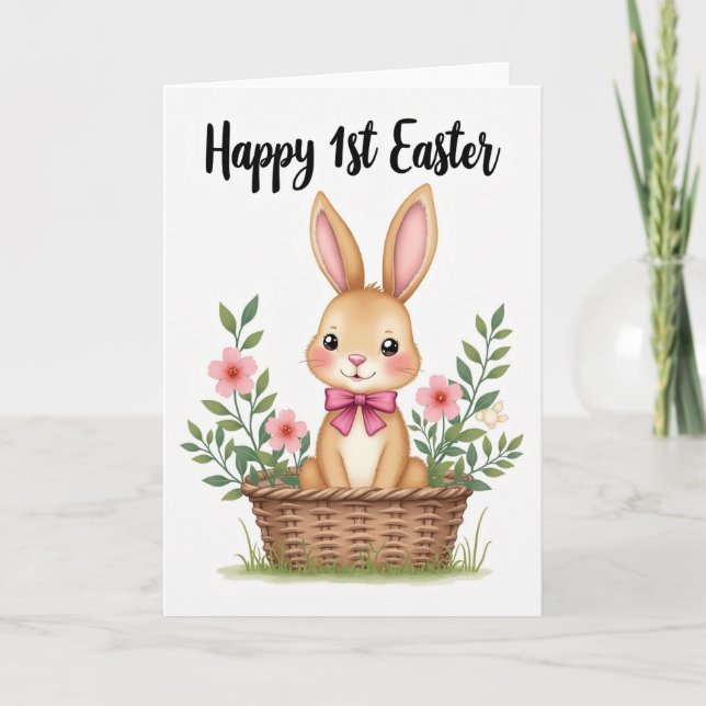 Cartão Bunny First Easter Greeting Card (Frente)