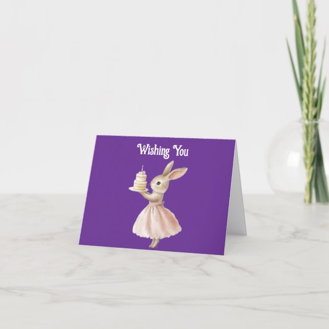 Cartão Bunny Happy Birthday Greeting Card (Frente)