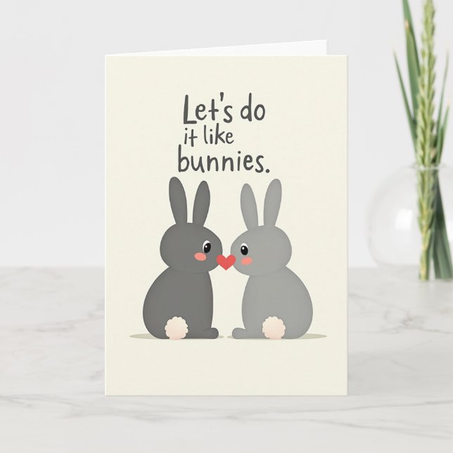 Cartão Bunny Love Lets Do It Now (Frente)