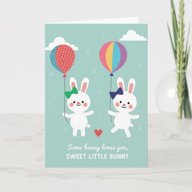 Cartão Bunny Love Sweetheart Card (Frente)
