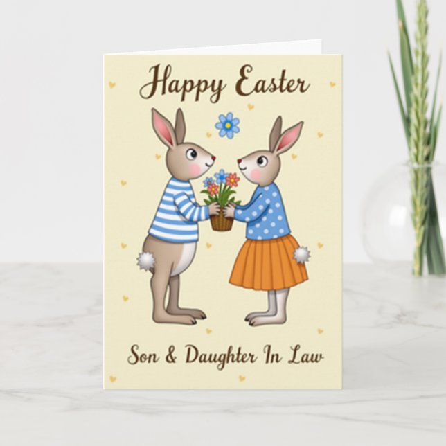 Cartão Bunny Love Woven Basket Card (Frente)