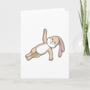 Cartão Bunny no Yoga Stretching