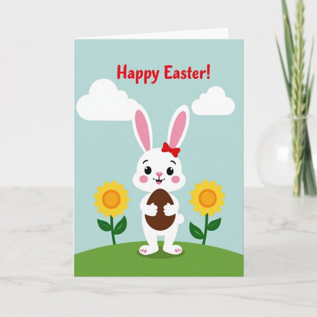 Cartão Bunny Springtime Scene Card (Frente)