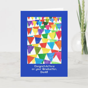 Cartão Bunting Graduation Congratulations for David