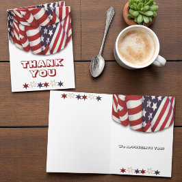 Cartão Bunting Vermelho Branco e Azul com Estrelas Person