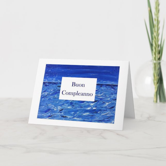 Cartão Buon Compleanno - feliz aniversario no italiano (Frente)