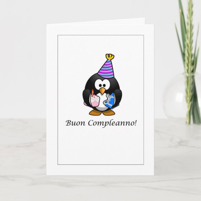 Cartão Buon Compleanno - Happy Birthday in Italian Card (Frente)