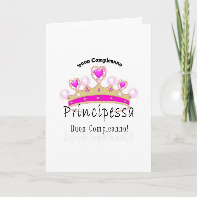 Cartão Buon Compleano Principessa (Frente)