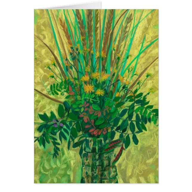 Cartão Buquê da Baía da Finlândia, arte floral moderna (Frente)