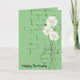 Cartão Buquê de aniversário da margarida em Brick