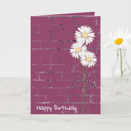 Cartão Buquê de aniversário da margarida em Brick