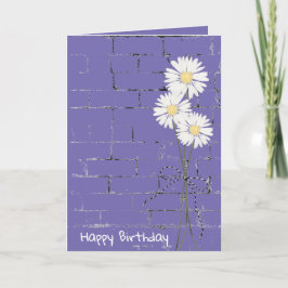 Cartão Buquê de aniversário da margarida em Brick