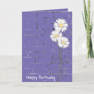 Cartão Buquê de aniversário da margarida em Brick