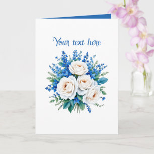 Cartão Buquê de casamento elegante personalizável 