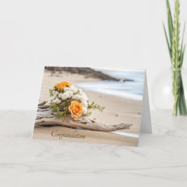 Cartão Buquê De Casamento Na Praia