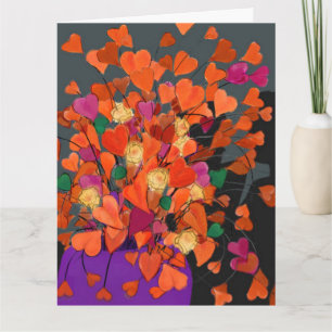 Cartão Buquê de Corações de Aniversário