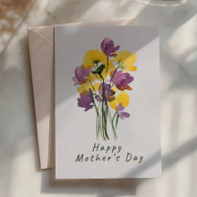 Buquê de Dia das Mães Roxo e Amarelo  