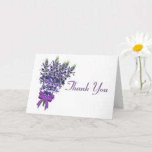 Cartão Buquê de Flores de Lavanda Simples Obrigado