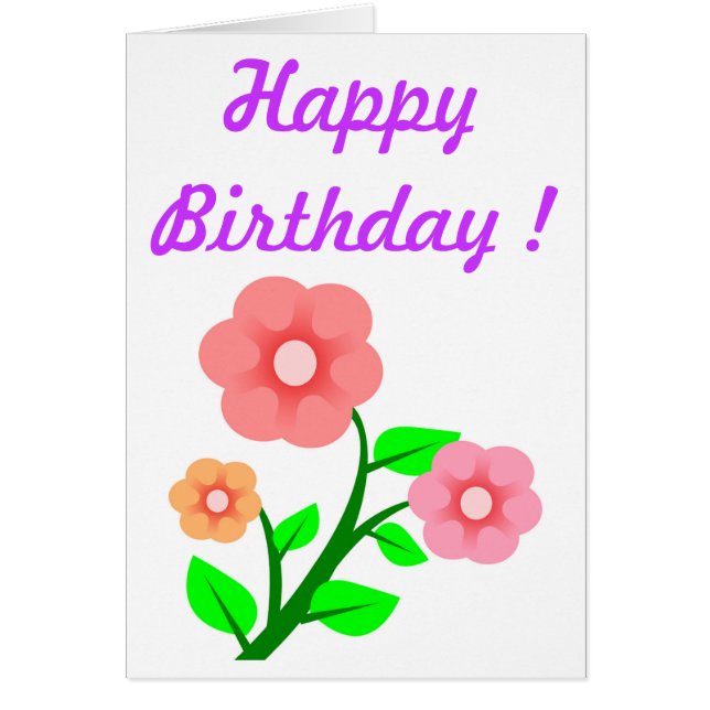 Cartão buquê DE FLORES "FELIZ ANIVERSÁRIO" (Frente)