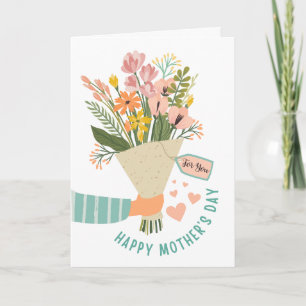 Cartão Buquê de Flores Feliz Dia das Mães