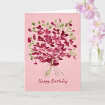 Buquê de Flores Silvestres Rosa em Aquarela de Ani