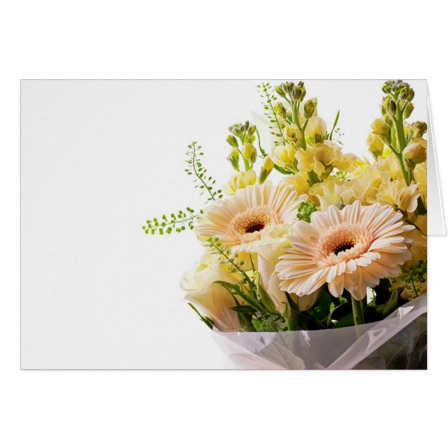 Cartão Buquê de flores sobre fundo branco (Frente Horizontal)