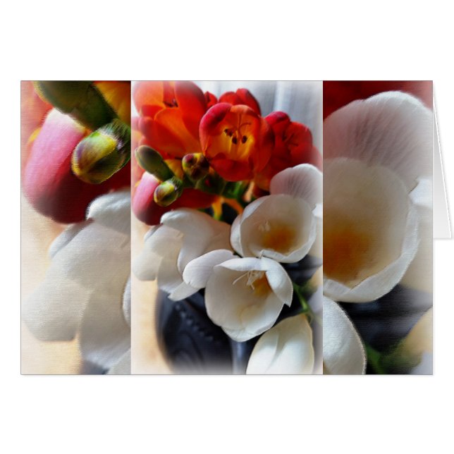 Cartão buquê de freesias (Frente Horizontal)