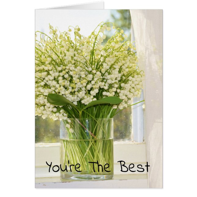 Cartão Buquê de lírios de flores de primavera do vale (Frente)