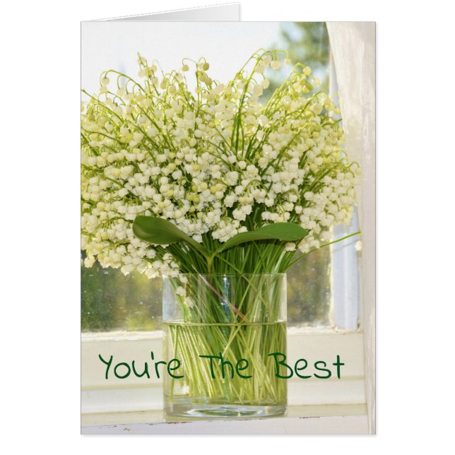 Cartão Buquê de lírios de flores de primavera do vale (Frente)