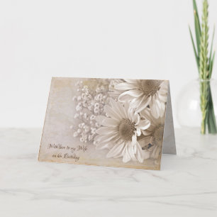 Cartão Buquê de margarida de aniversário da esposa