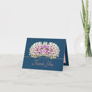 Cartão Buquê de Orquídea Branca Exótica, Cor-de-Rosa Azul