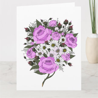 Cartão Buquê de Rosa Rosa Bonito
