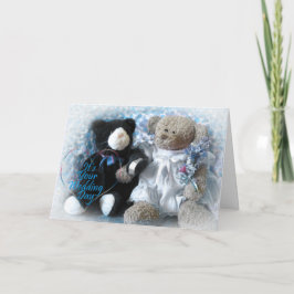 Cartão Buquê do casamento do urso