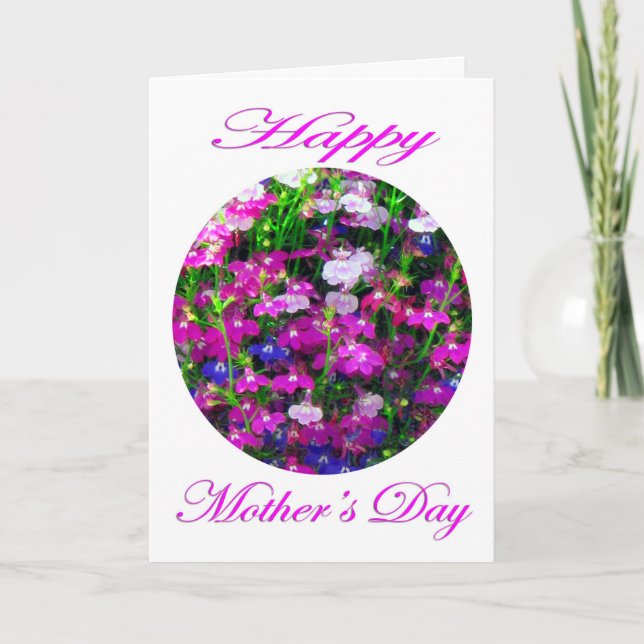 Cartão Buquê do Dia das Mães com fundo branco (Frente)