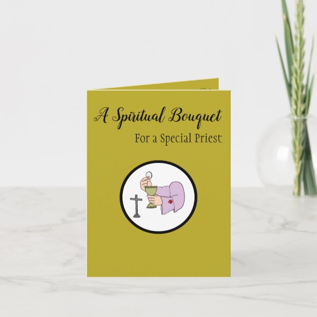 Cartão Buquê espiritual de um Padre (Frente)