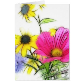 Cartão Buquê feliz das flores