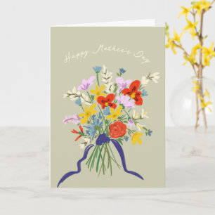 Cartão Buquê Floral Aquarela Dia das Mães
