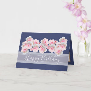Cartão Buquê Floral Chique Flores de Botão de Rosa Rosa A