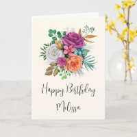 Buquê Floral de Rosas Rosa, Laranja e Branca de An