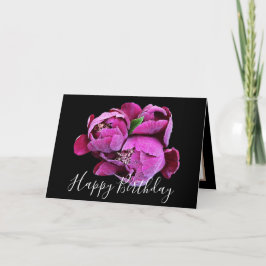 Cartão Buquê Floral, Rosa, Peões Flores, Aniversário