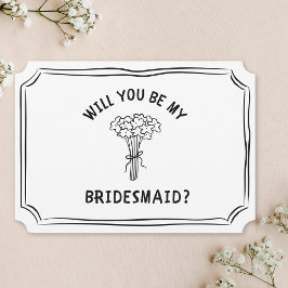 Cartão Buquê Floral Whimsical Bridesmaid Proposta