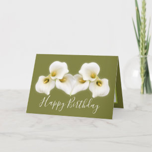 Cartão Buquê Floral White Calla Lily Floral Aniversário